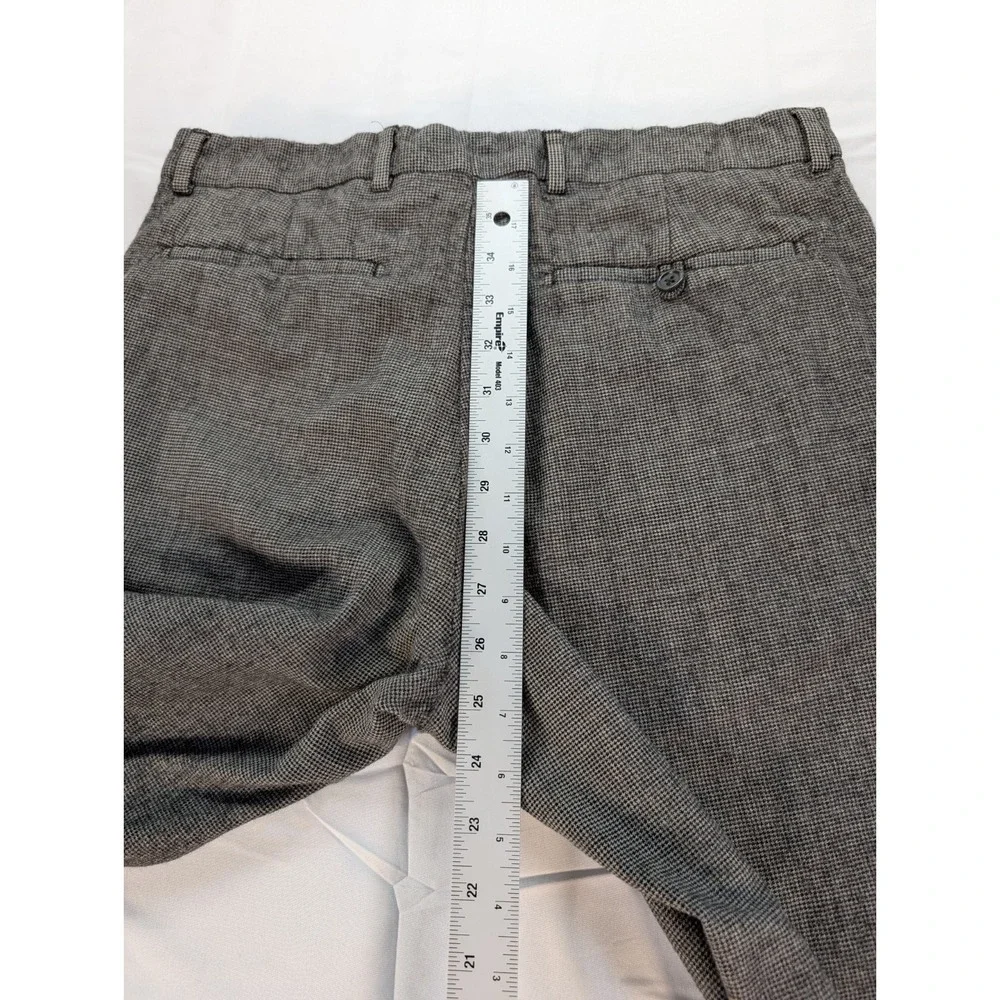 Banana Republic Mens 33x32 Gray Wool Dress Pants Houndstooth Check